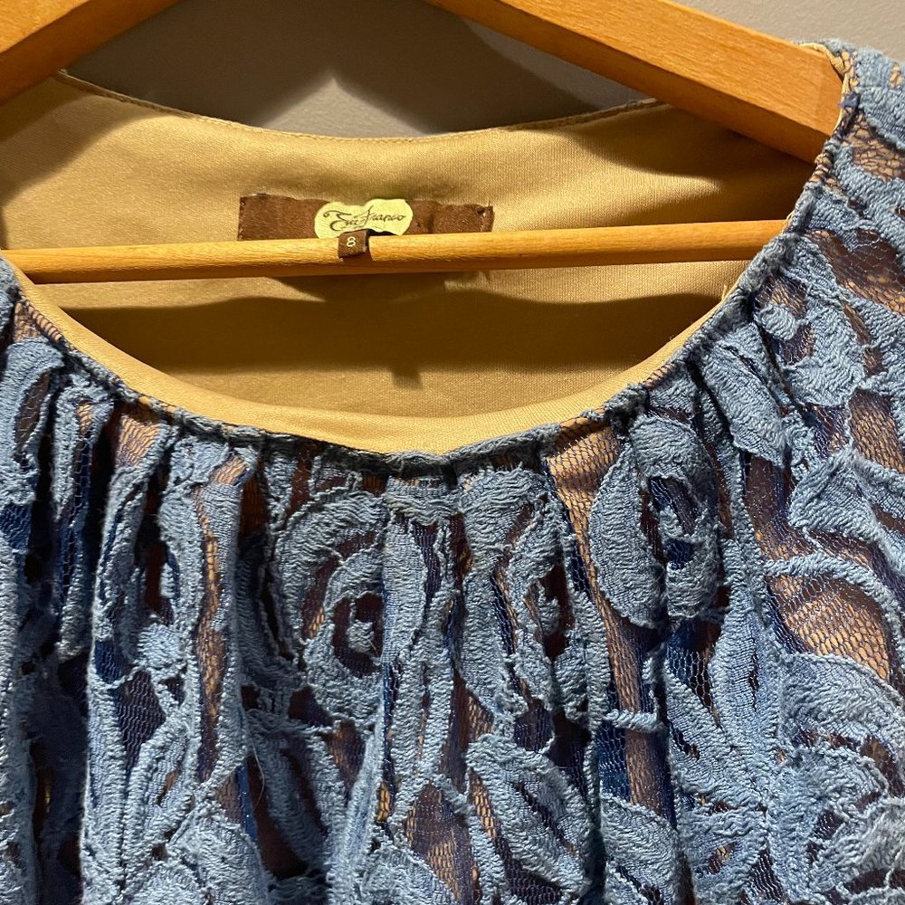 Eva Franco Blue Sleeveless Dress, size 8